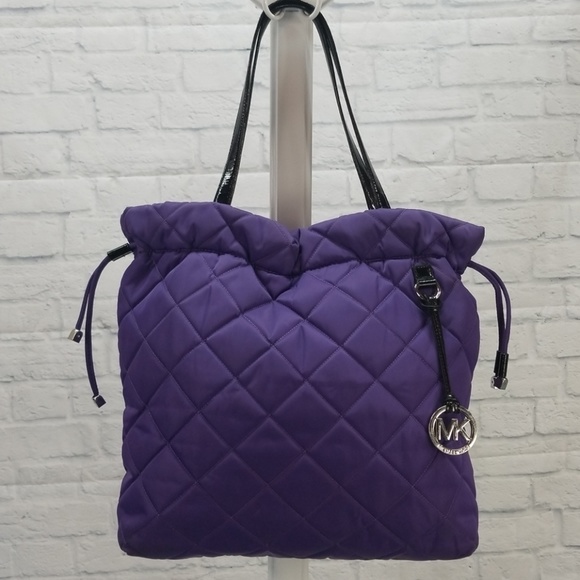 Michael Kors Handbags - Michael Kors Purple Quilted Tote Bag Purse